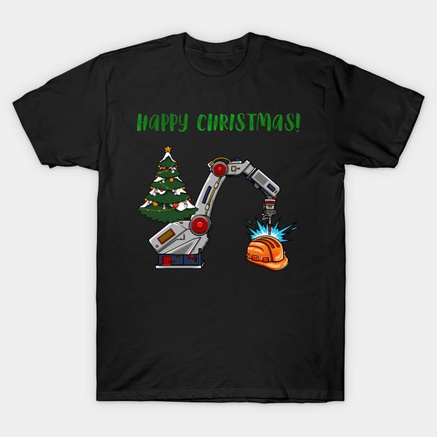 Robot Arm #2 Christmas Edition T-Shirt by Merch By Engineer